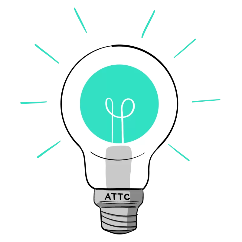 An illustration showing a light bulb, symbolising tips
