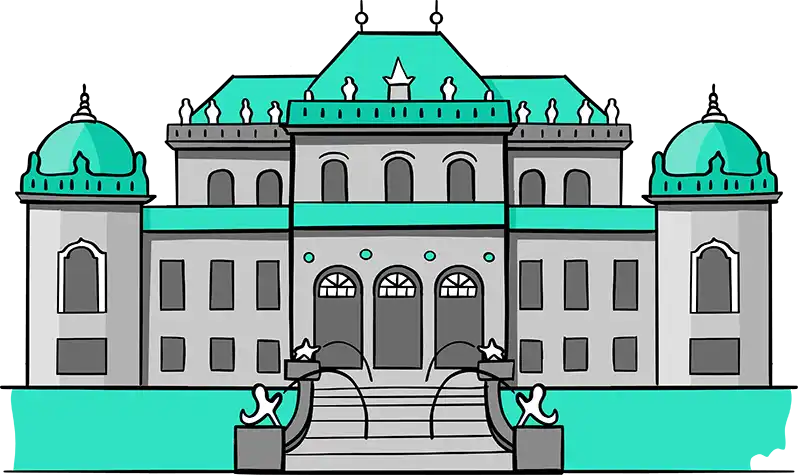 An illustration of Castler Belvedere in Vienna, Austria.