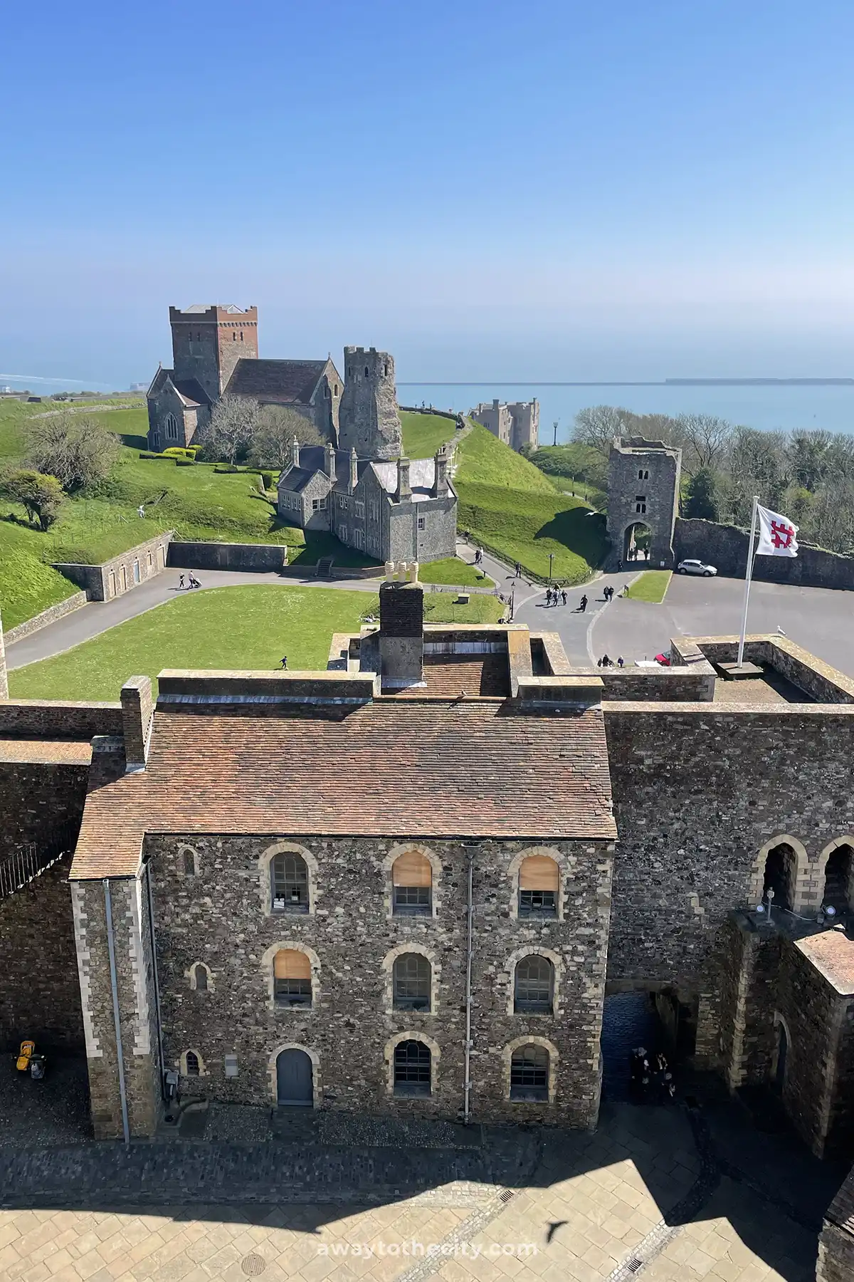 View over Dover Castle, one of the best day trips from London.