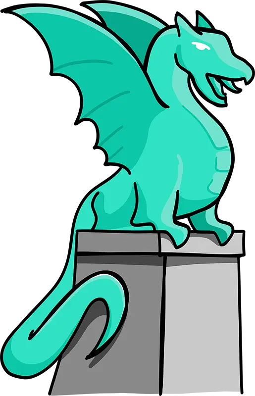 An illustration of a dragon, representing Ljubljana in Slovenia.