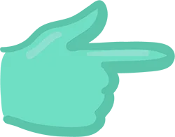 An illustration of an index finger pointing to the right.