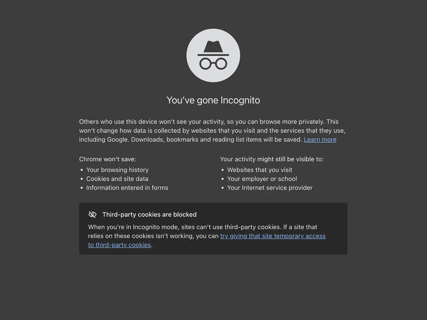 Chrome Incognito window illustrating the cheap flight hack myth that private browsing helps travellers find lower airfares.