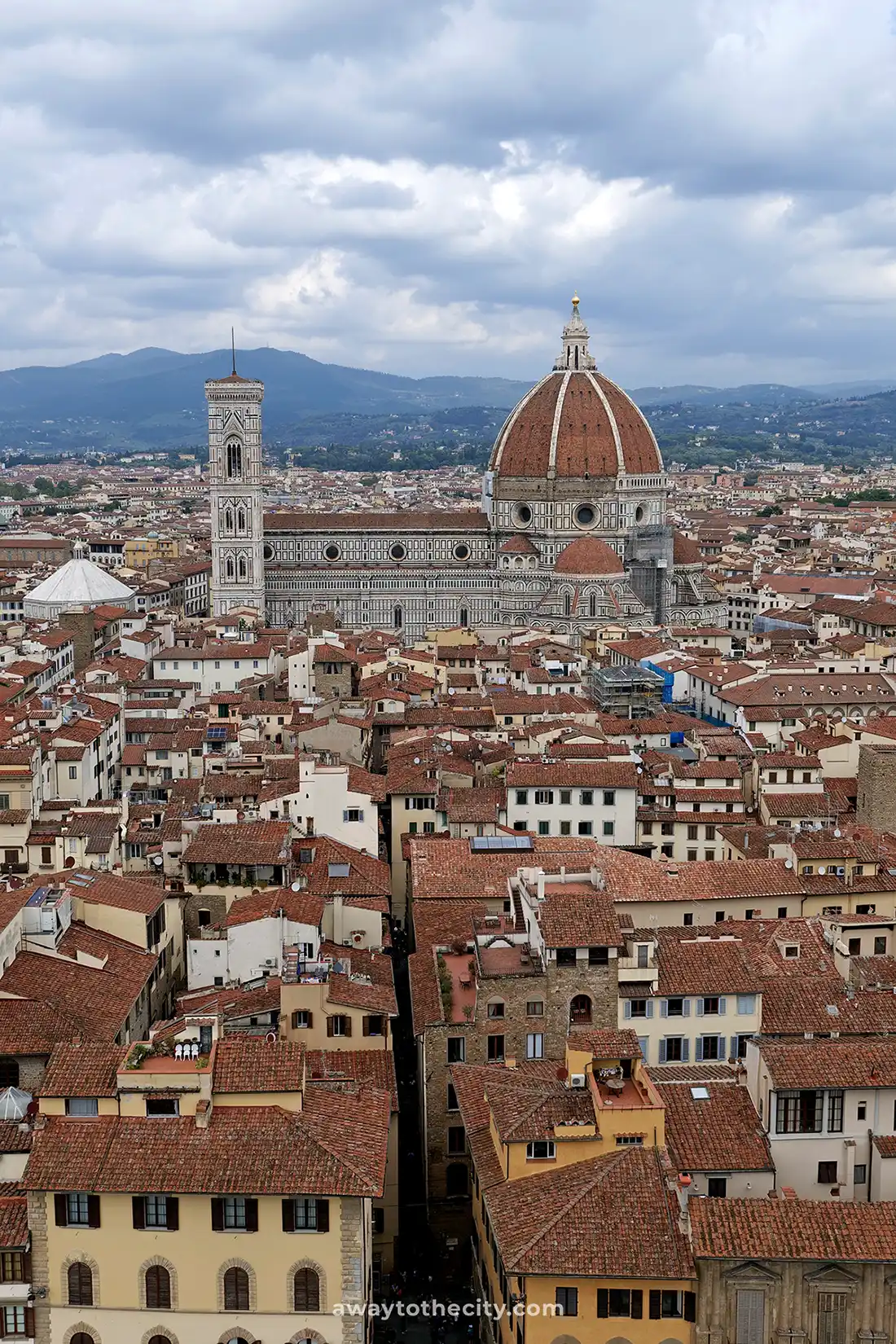 From Arnolfo Tower, the Florence Cathedral, Campanile di Giotto, and Brunelleschi's dome provide a stunning view, a must-see on a 2-day Florence itinerary.