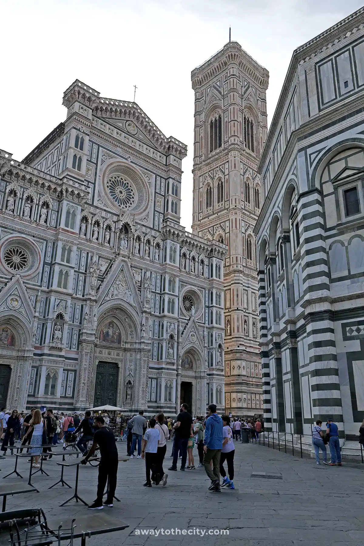 The Florence Cathedral, Baptistery, and Giotto's Campanile create a stunning skyline, a highlight of any 2-day Florence itinerary.