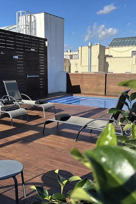 Rooftop of Hotel Chi in Barcelona.